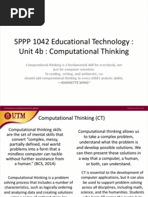 SPPP1042 Unit 4b Computational Thinking | PDF | Abstraction 