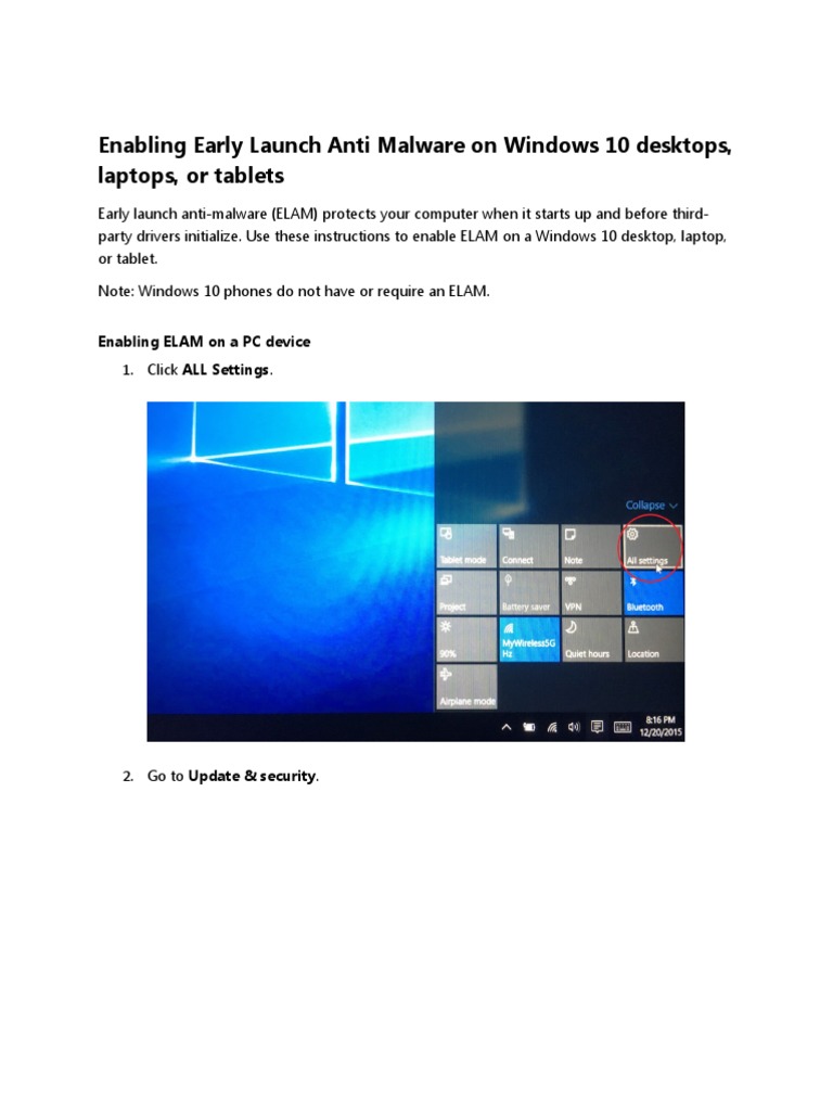 Enable Early Launch Anti-Malware on Windows 10 | PDF | Computers