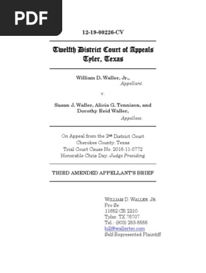 Waller V Waller Defamation Defamation Summary Judgment