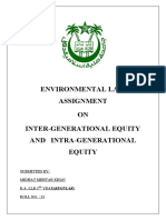 Environmental Law Assignment ON Inter-Generational Equity and Intra-Generational Equity