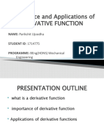 Applications of Derivative