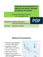 An Overview of National Climate Change Strategies and Priorities in Solomon Islands