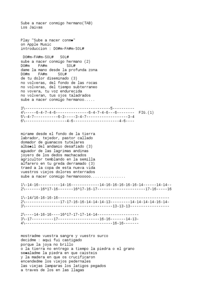 Sube A Nacer Conmigo Hermano PDF