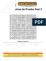 Sopa de Letras Prueba Final CASTELLANO 1