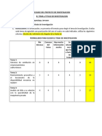 Ejemplo - Matriz de Tema y Titulo de Investigacion