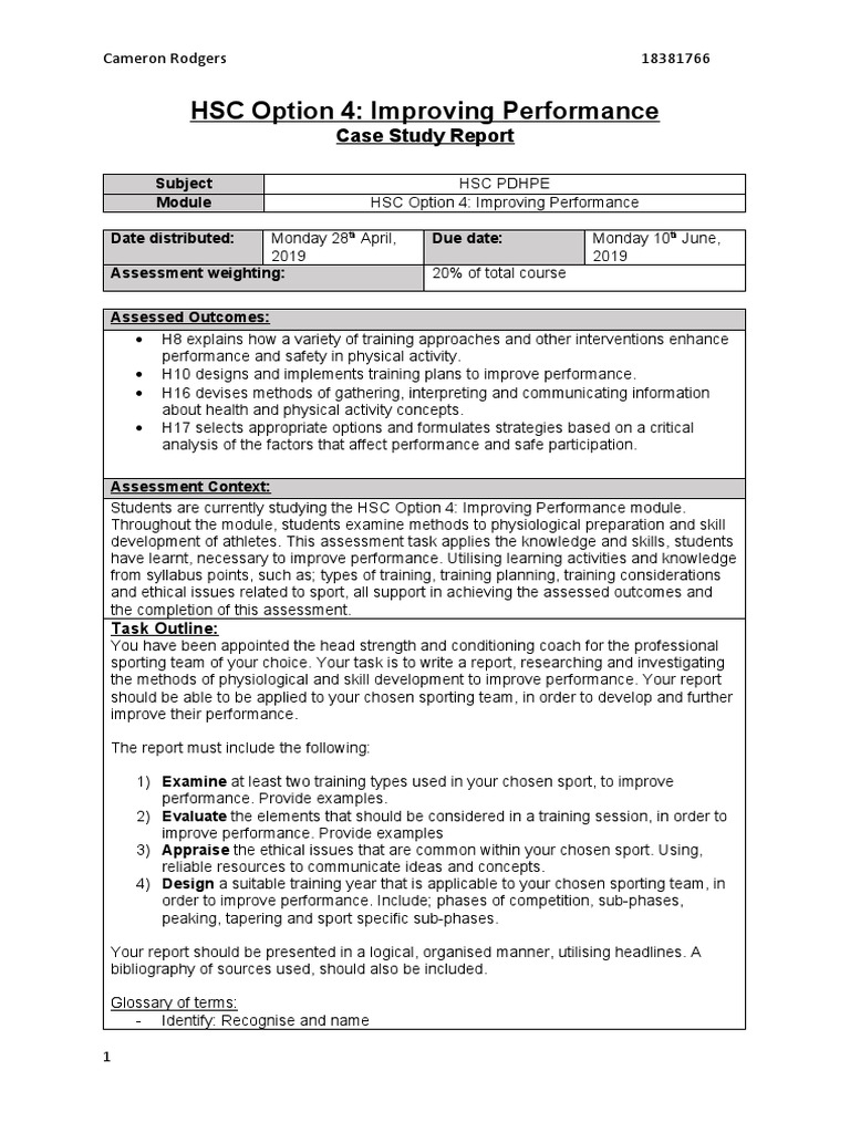 HSC PDHPE Performance Report | PDF | Educational Assessment ...