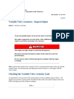 Variable Valve Actuators - Inspect/Adjust: C11 and C13 Engines For Caterpillar Built Machines