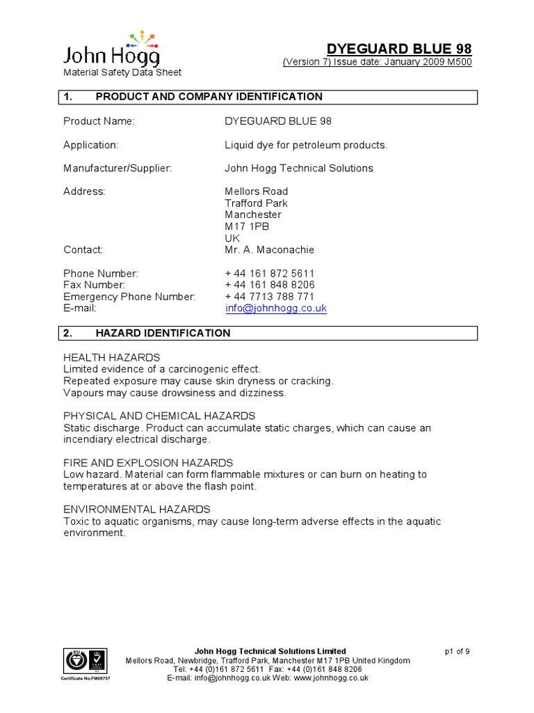 Msds Methylene Blue PDF Toxicity Personal Protective, 47 OFF