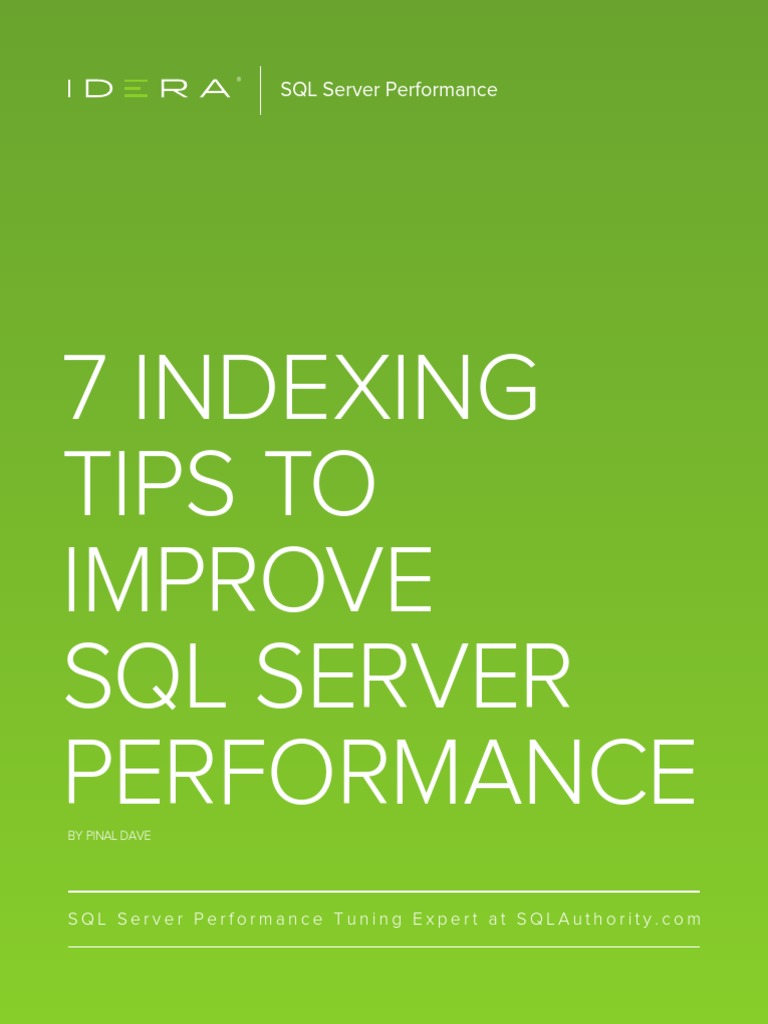 IderaWP 7IndexingTipsToImproveSQLServerPerformance PDF | PDF