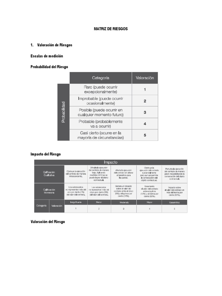 Matriz de Riesgos en Proyectos de Ejecución | PDF | Riesgo | Probabilidad
