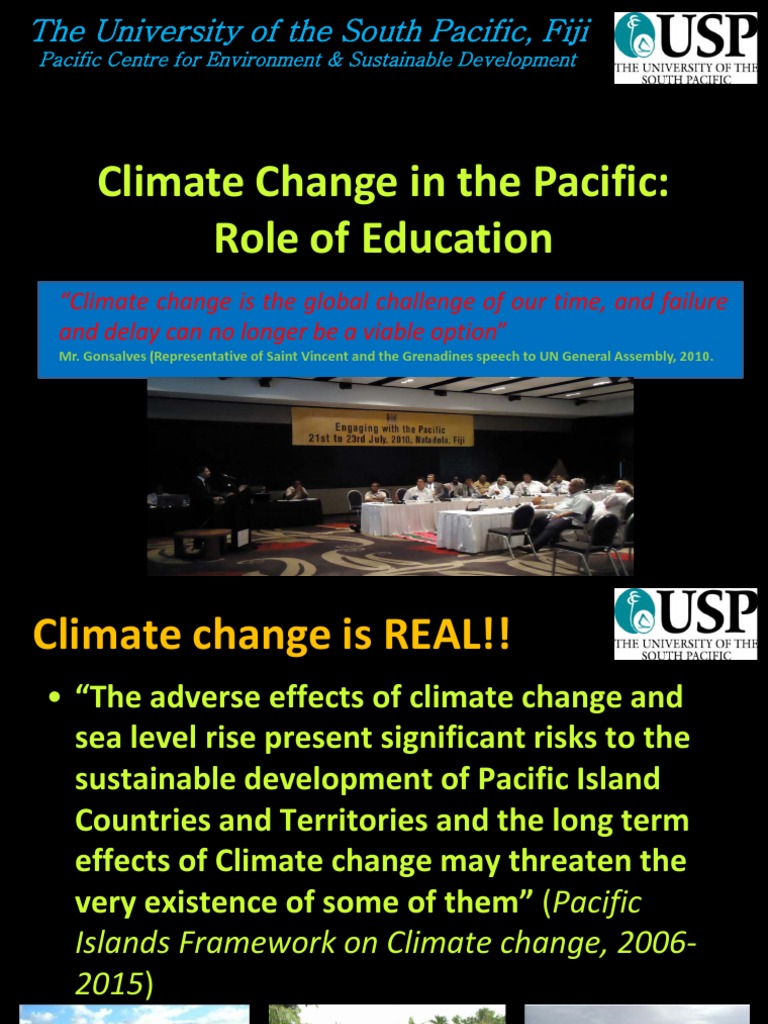 Climate Change and Education-ADB Workshop-Lal - USP | PDF