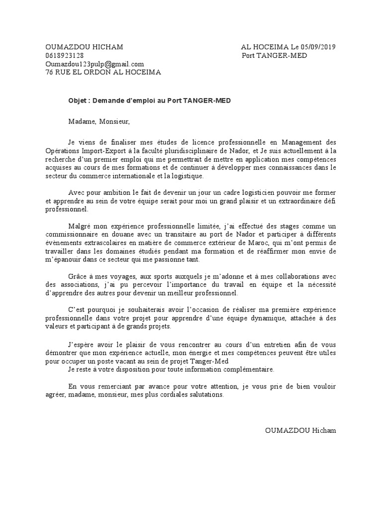 8 Exemple Lettre De Motivation Premier Emploi Pdf Motivation Motivationnel