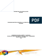 Informe de autoevaluación del programa de Maestría en Desarrollo Alternativo Sostenible y Solidario de la UNAD 2016-2018