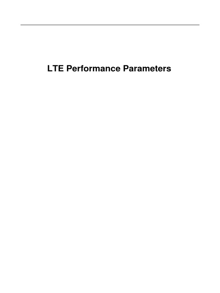 LTE Performance Parameters PDF | PDF