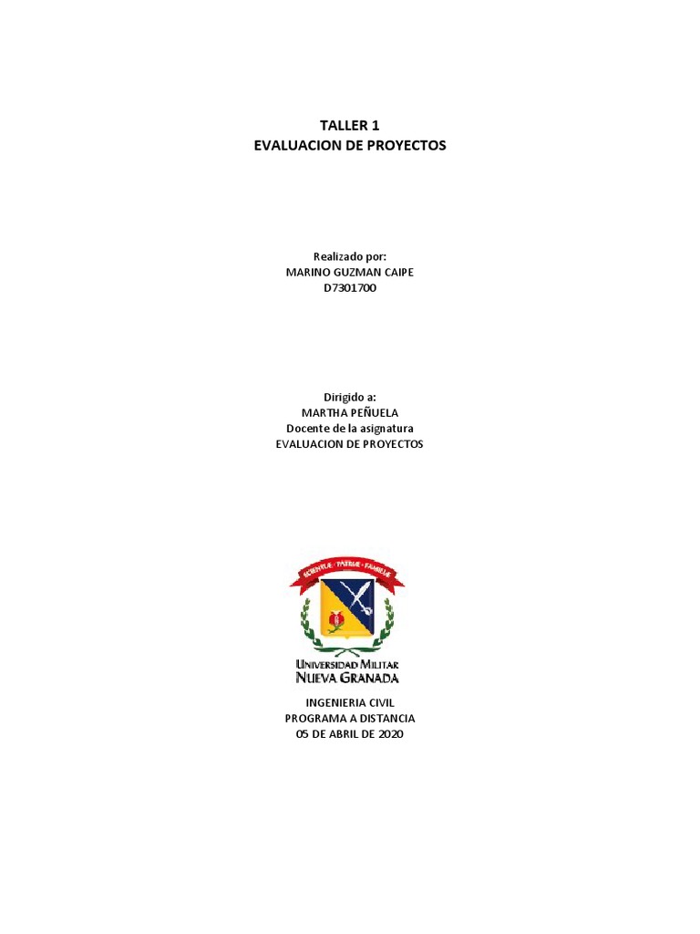 Taller de Evaluación de Proyectos | PDF