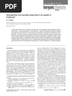 Stereoselectivity of The Secondary Isotope Effect in The Aquation of (Co (NH) CL)