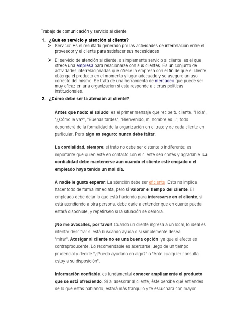 Mejores Prácticas en Atención al Cliente | PDF | Servicio al Cliente ...