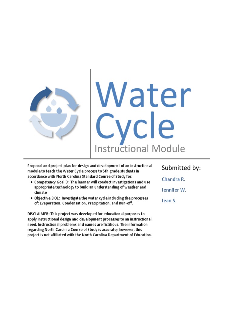 Water Cycle Module Proposal for 5th Grade | PDF | Educational ...
