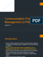 Lesson 10 Communication Privacy Management (CPM)