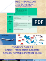 1a-HGA101-2018-2019 Kuliah 1 - Lima Tema Dalam Geografi-Tradisi Sains Bumi