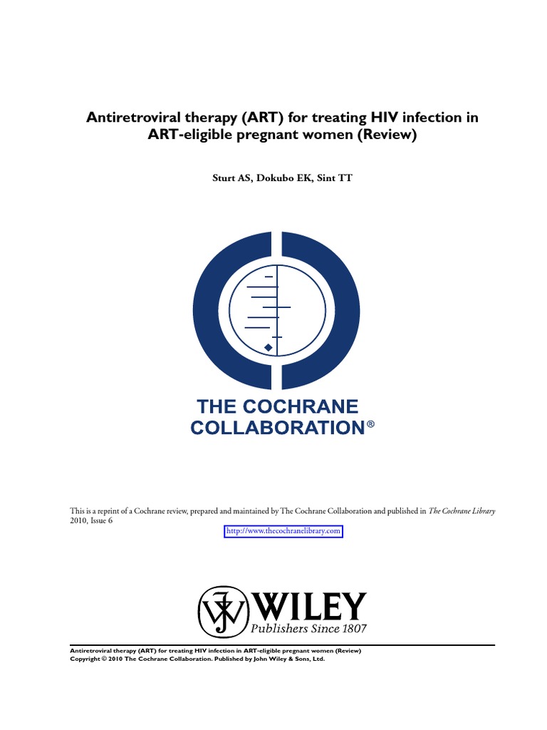 Antiretroviral Therapy (ART) For Treating HIV Infection in Women | PDF ...