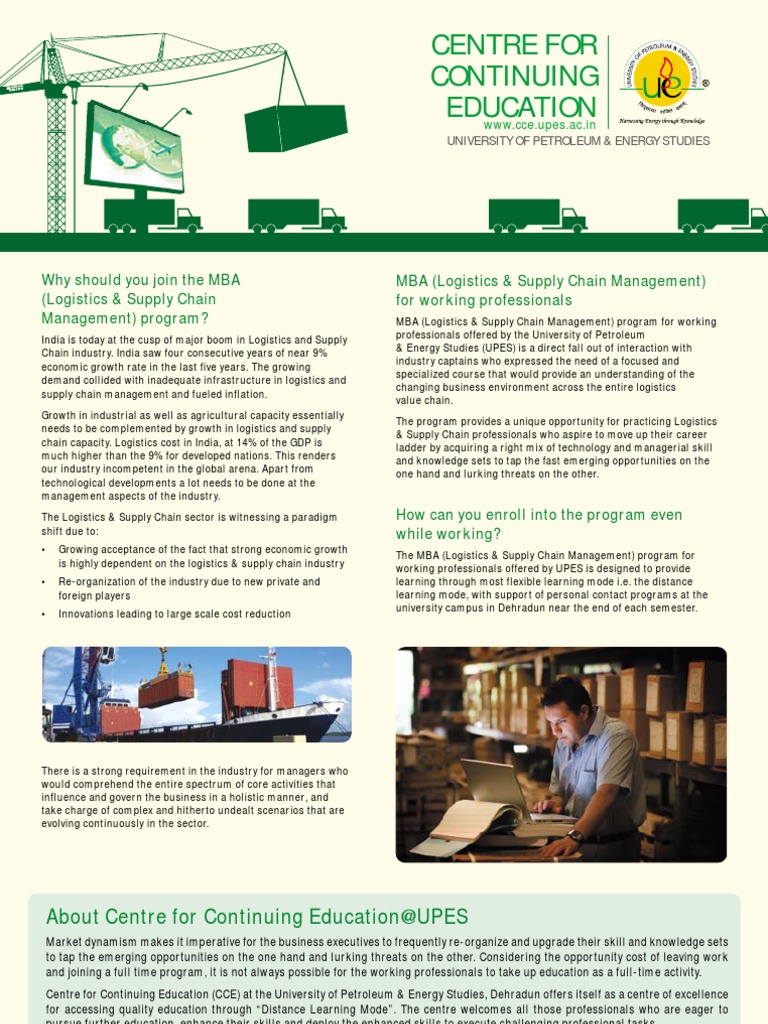 MBA (Logistics & Supply Chain Management) for working professionals