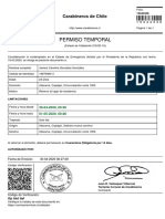 Permiso temporal Carabineros Chile  caracteres