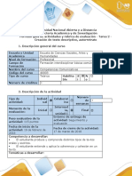 Guía de Actividades y Rúbrica de Evaluación - Tarea 2 - Creación de Texto Descriptivo, Autorretrato