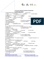 Practice Test For The University Entrance Examination: I. Choose The Best Answer To Complete The Sentence