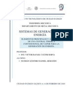 Elementos Principales y Auxiliares de Una Central Térmica Convencional de Vapor