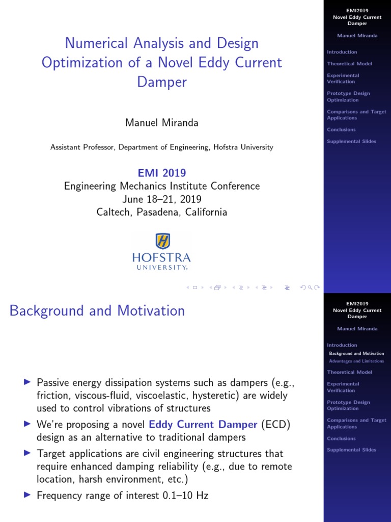 Numerical Analysis and Design Optimization of A Novel Eddy Current ...