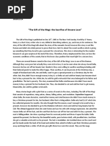 Analysis The Gift of The Magi