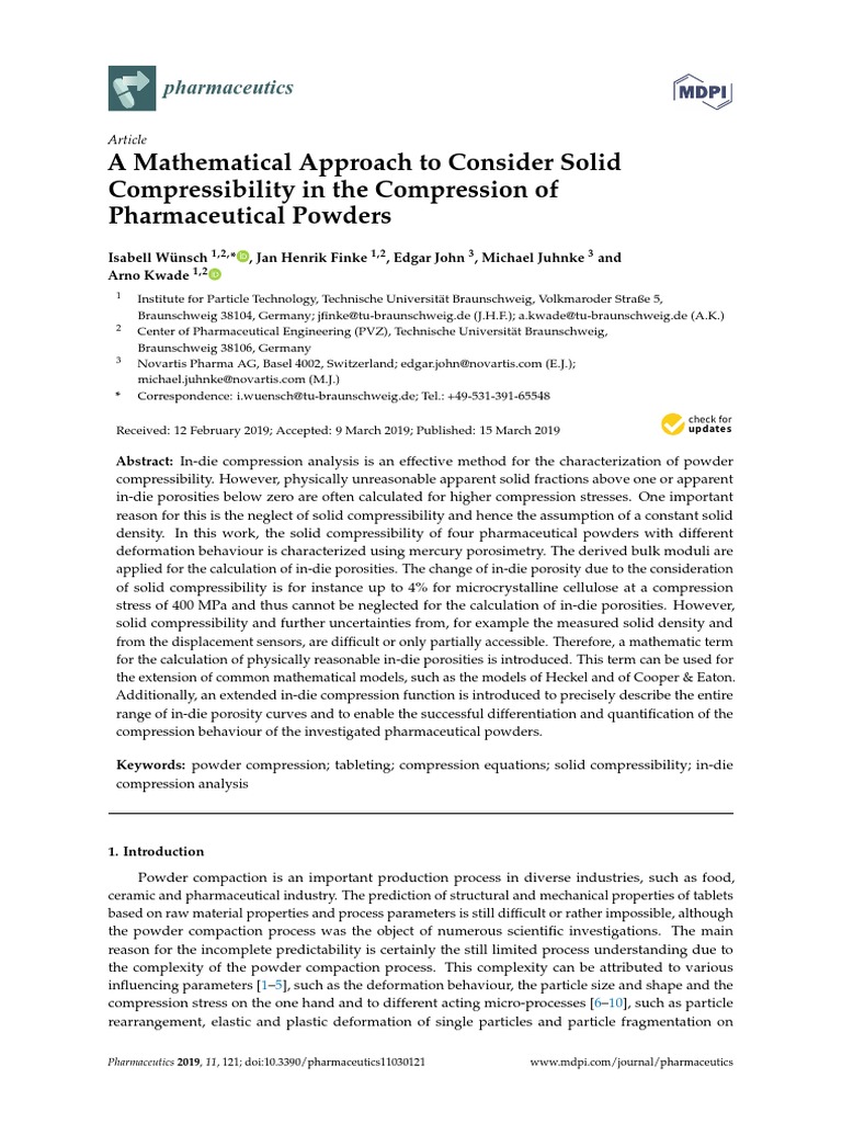 A Mathematical Approach To Consider Solid Compressibility in The ...