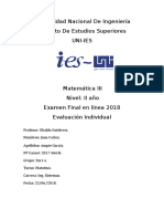 Universidad Nacional De Ingeniería - Exmane Final Calculo III.docx