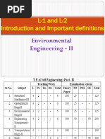 L-1 and L-2 Introduction and Important Definitions: Environmental Engineering - II