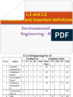 L-1 and L-2 Introduction and Important Definitions: Environmental Engineering - II