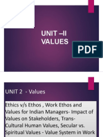 UNIT II - IEBE - Values