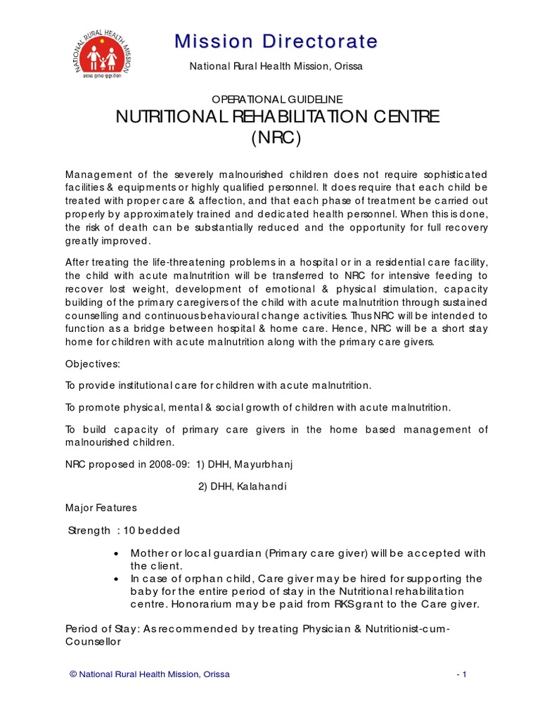 Guideline Of Nrc Pdf Pdf Caregiver Malnutrition