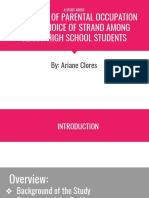 A Study About The Impact of Parental Occupation To The Choice of Strand Among Senior High School Students