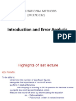Computational Methods: Introduction and Error Analysis