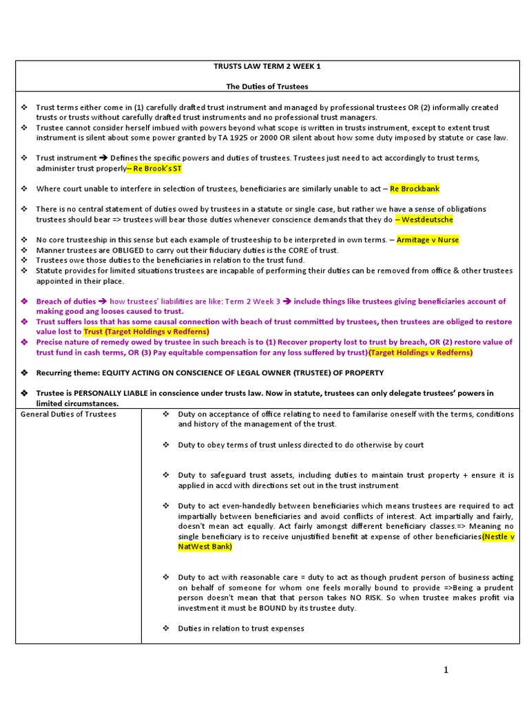 Duties and Liabilities of Trustees | PDF | Trust Law | Trustee