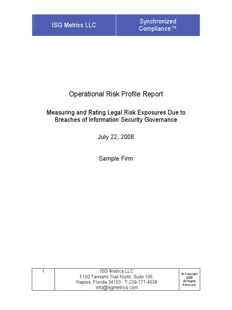 Operational Risk Profile | PDF | Federal Trade Commission | American ...