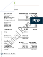 Costing Solution: Proposed Case Current Case