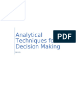 Analytical Techniques For Decision Making: Big Data