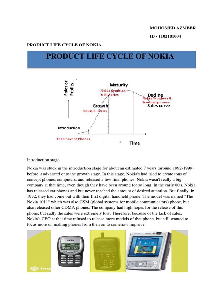 Product Life Cycle of Nokia PDF PDF Nokia Videotelephony