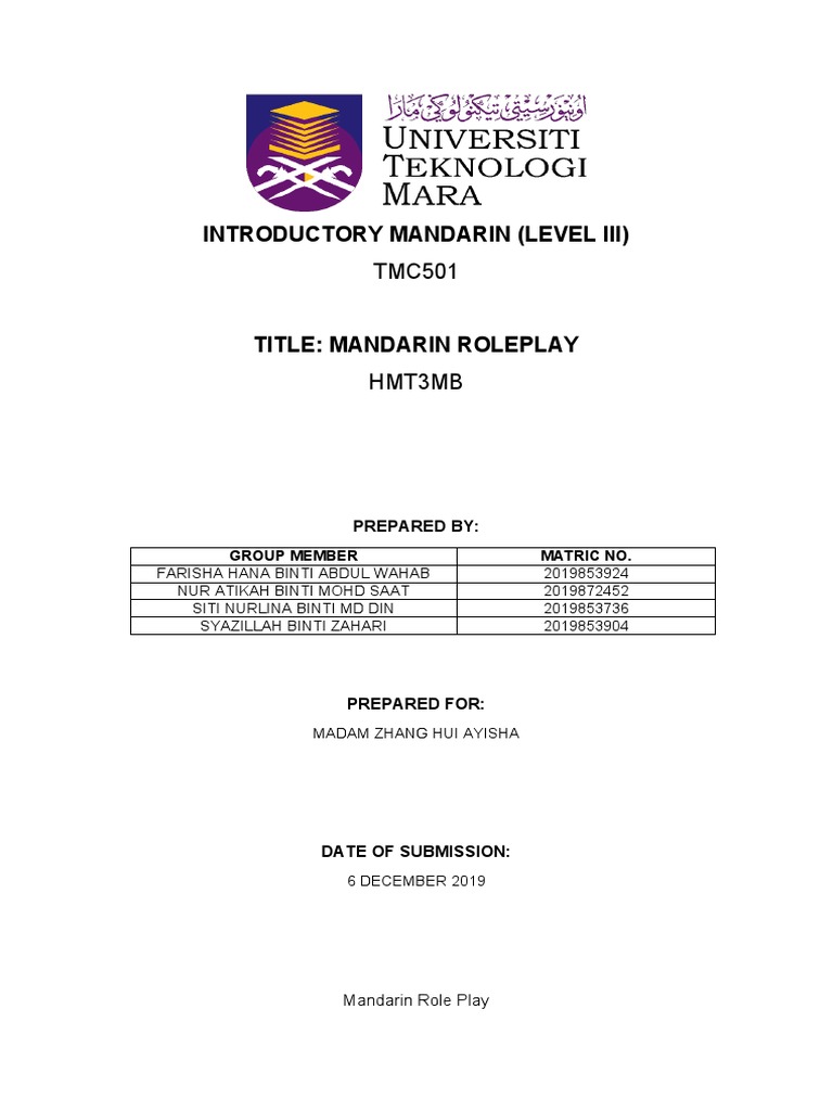 Mandarin Role Play PDF Classical Chinese Philosophy East Asian