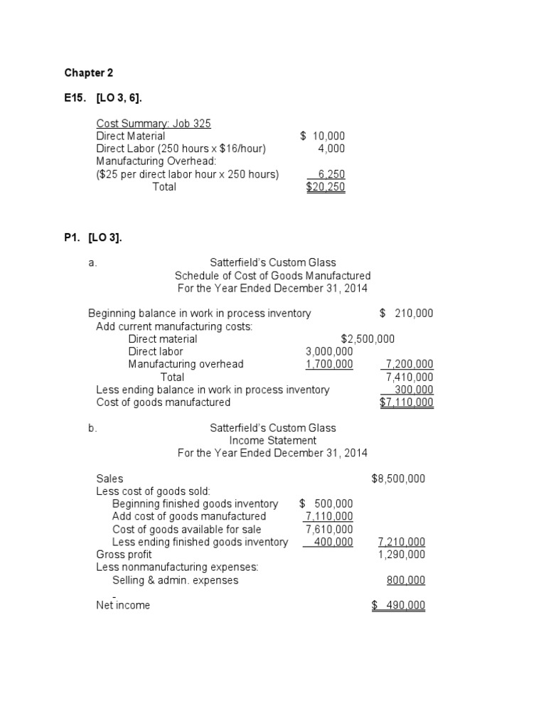 Cost Analysis and Income Statements 2014 | PDF | Cost Of Goods Sold ...