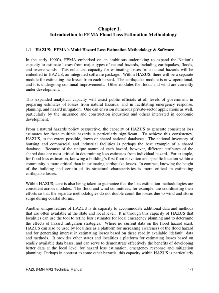 Introduction To FEMA Flood Loss Estimation Methodology | PDF | Flood ...