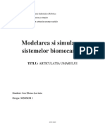 Modelarea Si Simularea Sistemelor Biomecanice PDF