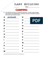 Vocabulary Building: Camping